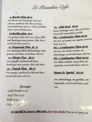 Menu photo 4 La Pasadita Cafe Socorro, NM Menu photo 4 La Pasadita Cafe Socorro, NM