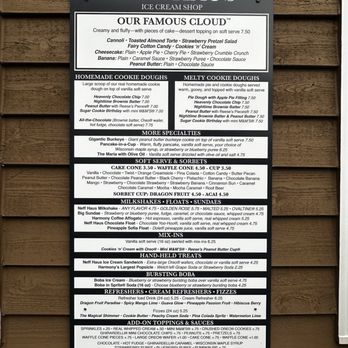 The Legendary Neff Haus Ice Cream - Menu - Ice Cream & Frozen Yogurt Near Me - Harmony, Pennsylvania The Legendary Neff Haus Ice Cream - Menu - Ice Cream & Frozen Yogurt Near Me - Harmony, Pennsylvania