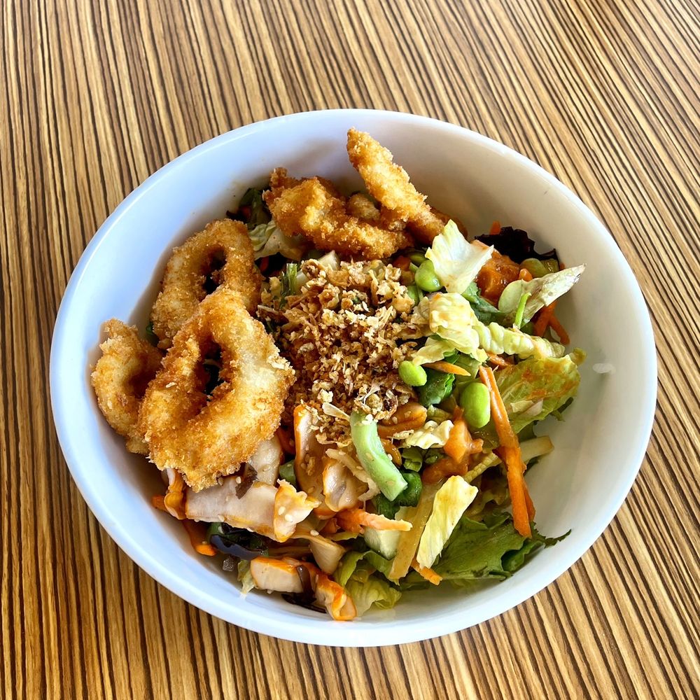 Ahi Poke - a bowl of food on a table - Poke Near Me - Houston, Texas