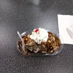 Braum's Ice Cream & Dairy Stores - Brownie fudge sundae with mint chocolate and German chocolate.