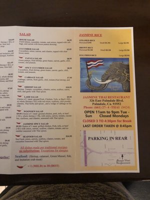 Menu photo 8 Jasmine Thai Restaurant Palmdale, CA Menu photo 8 Jasmine Thai Restaurant Palmdale, CA