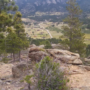 Lily Lake - Apart of the northern view into Estes Park below with not even 1/2 way into the ascent... - Parks Near Me Lily Lake - Apart of the northern view into Estes Park below with not even 1/2 way into the ascent... - Parks Near Me