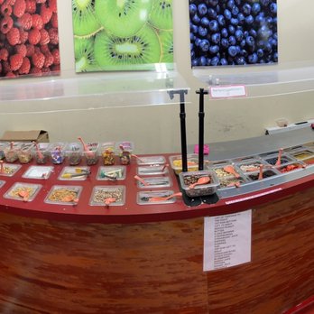 Red Cup Yogurt - a display of fruit and sweets - Ice Cream & Frozen Yogurt Near Me - Oceanside, California