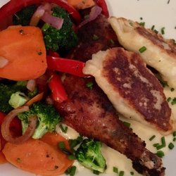 Jane's Delicatessen - Chicken and Pierogies