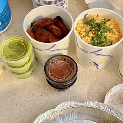 Orizaba - Rice, black beans, fried plantains and sauces.