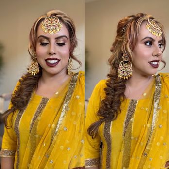 Annie Gogia - Hair and makeup for haldi function for a client - Makeup Artists Near Me Annie Gogia - Hair and makeup for haldi function for a client - Makeup Artists Near Me