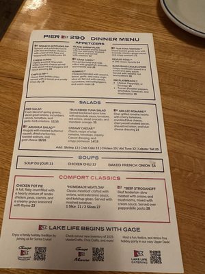 Menu photo 5 PIER 290 Williams Bay, WI
