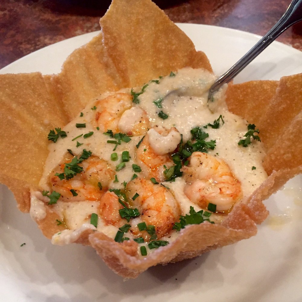 Brick Restaurant - Shrimp & grits "appetizer" (17$) DELICIOUS! Wish the portion was bigger. - New American Near Me - Jacksonville, Florida