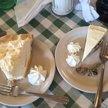 Pine Country Restaurant - Banana cream (omg DELISH) and our sample we had of cheesecake Tavi was testing on us - Breakfast & Brunch Near Me - Williams, Arizona Pine Country Restaurant - Banana cream (omg DELISH) and our sample we had of cheesecake Tavi was testing on us - Breakfast & Brunch Near Me - Williams, Arizona
