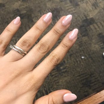 Gloss Nail Bar - Nude Shellac with chrome powder. - Nail Salons Near Me - Houston, Texas