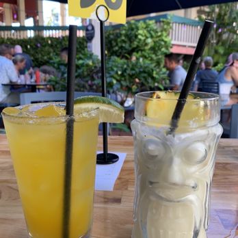 Down the Hatch Maui - Maybe a passion fruit Margarita? So many drinks - I can't remember! The other is a Classic Pina Colada - Seafood Near Me - Lahaina, Hawaii Down the Hatch Maui - Maybe a passion fruit Margarita? So many drinks - I can't remember! The other is a Classic Pina Colada - Seafood Near Me - Lahaina, Hawaii