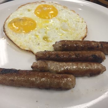 Lafayette Coffee Shop - 2 Fried Eggs Sunnyside Up and 4 Sausage Links - American Near Me - San Francisco, California Lafayette Coffee Shop - 2 Fried Eggs Sunnyside Up and 4 Sausage Links - American Near Me - San Francisco, California