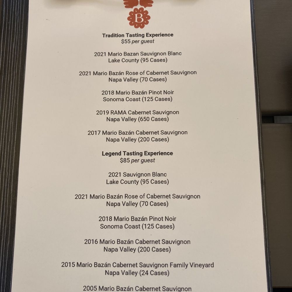 Bazán Cellars - Current wine menu - Wine Tasting Room Near Me - Napa, California Bazán Cellars - Current wine menu - Wine Tasting Room Near Me - Napa, California