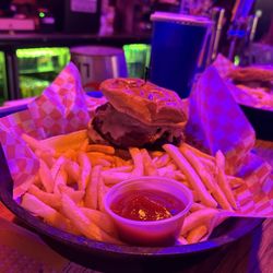 Whitmore Lanes & Lounge - Bacon Swiss mushroom burger
