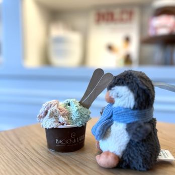 Bacio Di Latte - Two flavors in the piccolo cup. - Gelato Near Me - Irvine, California Bacio Di Latte - Two flavors in the piccolo cup. - Gelato Near Me - Irvine, California