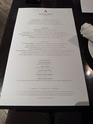 Menu photo 5 AVANT Restaurant San Diego, CA Menu photo 5 AVANT Restaurant San Diego, CA