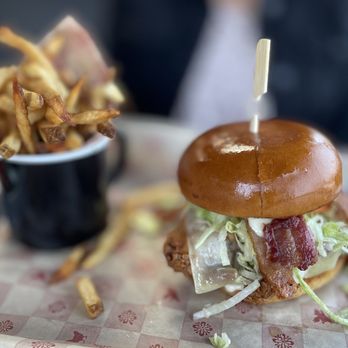 Lucille's Smokehouse Bar-B-Que - Crispy chicken sandwich it's okay. Not delicious - Southern Near Me - Long Beach, California Lucille's Smokehouse Bar-B-Que - Crispy chicken sandwich it's okay. Not delicious - Southern Near Me - Long Beach, California