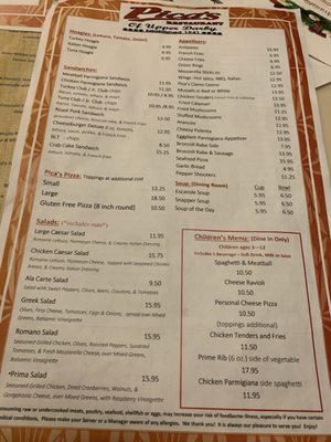 Menu photo 2 Pica's Restaurant of Upper Darby Upper Darby, PA