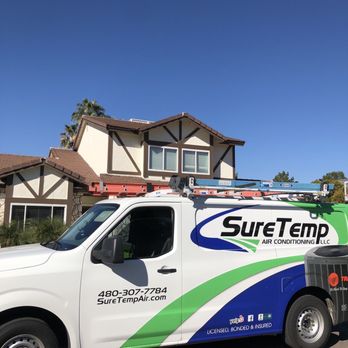 Sure Temp Air Conditioning - SureTemp Truck in front of my home in Scottsdale - Heating & Air Conditioning/HVAC Near Me - Mesa, Arizona