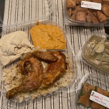 Jerusalem Chicken - Lemon garlic chicken with lots of humus. Get the pita chips every time. :) - Mediterranean Near Me - Los Angeles, California Jerusalem Chicken - Lemon garlic chicken with lots of humus. Get the pita chips every time. :) - Mediterranean Near Me - Los Angeles, California