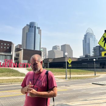 Riverside Food Tours - David in front of the Queen City - Food Tours Near Me - Cincinnati, Ohio Riverside Food Tours - David in front of the Queen City - Food Tours Near Me - Cincinnati, Ohio
