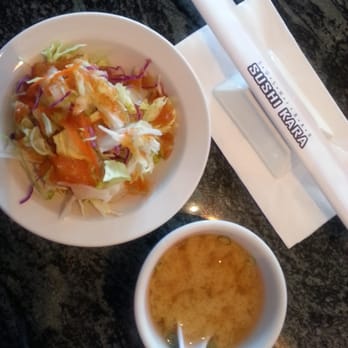 Sushi Kara - 5 piece combo with soup and salad for $8. - Asian Fusion Near Me - Long Beach, California Sushi Kara - 5 piece combo with soup and salad for $8. - Asian Fusion Near Me - Long Beach, California