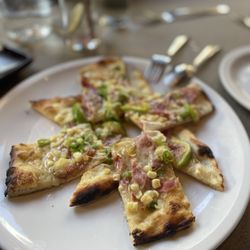 Flatbread with ham and sweet corn was a highlight of the meal