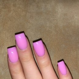 Pink Powder Dip Acrylic Nails by Holly