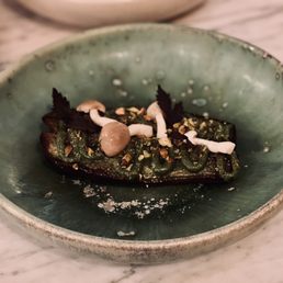 Burnt Eggplant with rain mushrooms, local jocoque cheese & pistachios! Ugly Delicious...but best eggplant dish ever! Burnt Eggplant with rain mushrooms, local jocoque cheese & pistachios! Ugly Delicious...but best eggplant dish ever!