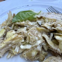 Freshly shaved raw baby artichokes