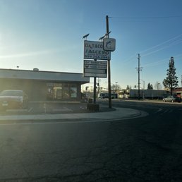 an empty street in a small town