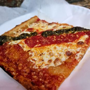 Village Square Pizza - Grandma slice. Notably good pesto. Solid slice otherwise. - Pizza Near Me - New York, New York Village Square Pizza - Grandma slice. Notably good pesto. Solid slice otherwise. - Pizza Near Me - New York, New York