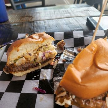 Gov's Fusion Cantina - Tar Heel Burger. Coleslaw tobacco onions cheddar and Chili - Burgers Near Me - Chapel Hill, North Carolina Gov's Fusion Cantina - Tar Heel Burger. Coleslaw tobacco onions cheddar and Chili - Burgers Near Me - Chapel Hill, North Carolina