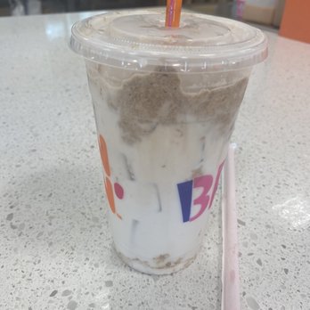 Dunkin' -  a drink with a straw in a plastic cup - Coffee & Tea Near Me - Chiefland, Florida