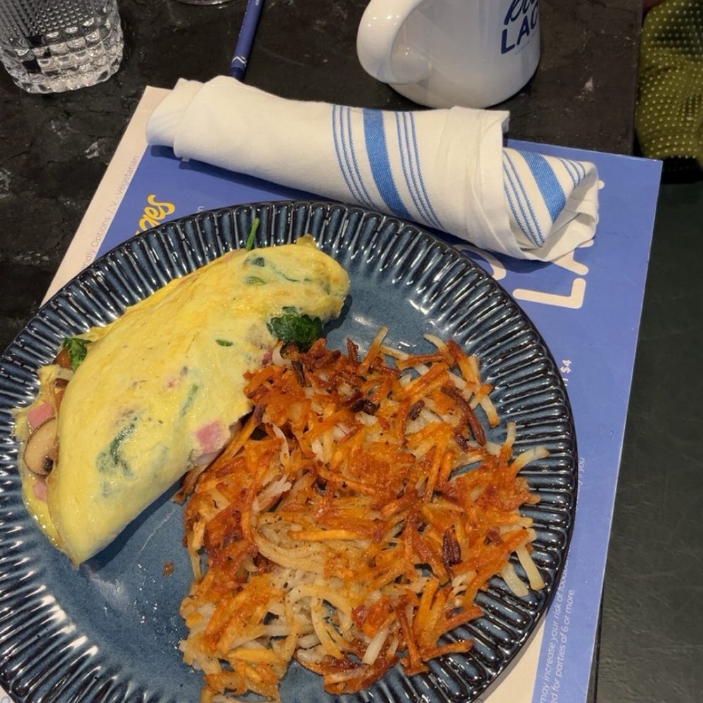 Blue Lacy - Spinach and egg omelette, add Ham - Bars Near Me - Austin, Texas Blue Lacy - Spinach and egg omelette, add Ham - Bars Near Me - Austin, Texas