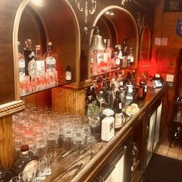 The the back bar area at D'Charbonis and owner David mixing it up! The the back bar area at D'Charbonis and owner David mixing it up!