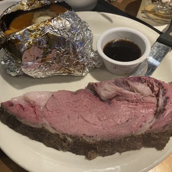 Cattle Baron - Prime rib and baked sweet potato 17.95$ - Steakhouses Near Me - El Paso, Texas