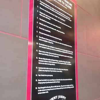 Jimmy John's - a sign on the wall - Sandwiches Near Me - Covington, Georgia