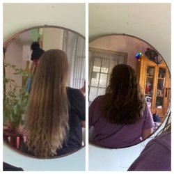London's Limited - Before: long & blonde. After: much shorter and brunette?