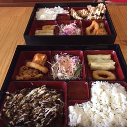 Namu Japanese Cuisine Sushi and Chicken - Bento Boxes - Front is Teriyaki Beef, Rear is Kaarage Chicken - yum!