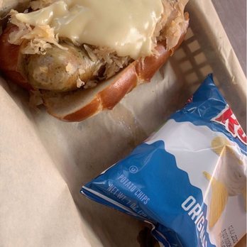 Cafe International - Bratwurst with sauerkraut. So good! - American Near Me - Helen, Georgia Cafe International - Bratwurst with sauerkraut. So good! - American Near Me - Helen, Georgia