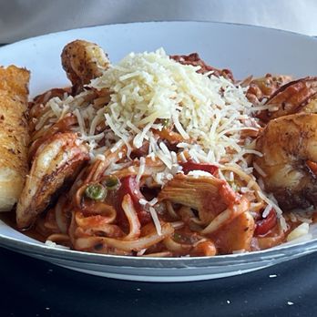 Lalla Grill Oceanside - Fettuccine with Shrimp & Halibut - Seafood Near Me - Monterey, California Lalla Grill Oceanside - Fettuccine with Shrimp & Halibut - Seafood Near Me - Monterey, California