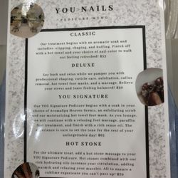 YOU Nails Salon Spa - Menu