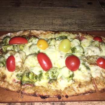 Skipper's Dockside - Shrimp Pesto Flatbread - Seafood Near Me - Key Largo, Florida Skipper's Dockside - Shrimp Pesto Flatbread - Seafood Near Me - Key Largo, Florida