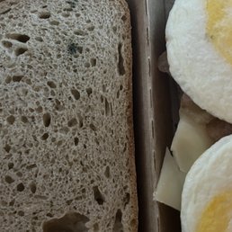 Grosssssssss moldy bread on breakfast sandwich!!
