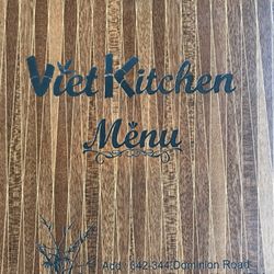 Viet Kitchen - The menu cover shot.