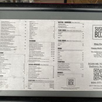 Sushi Box - March 2025 - Japanese Near Me - Burnaby, British Columbia