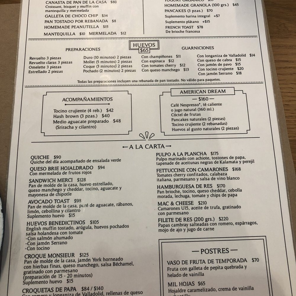 Merci - Brunch menu - Breakfast & Brunch Near Me - Merida, YUC