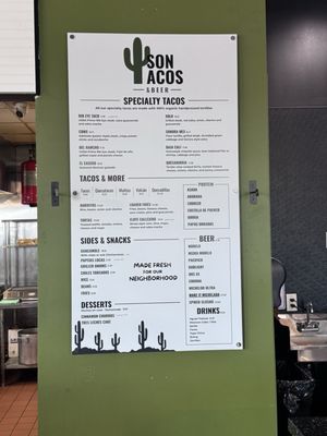 Menu photo 1 Son Tacos Montclair, CA