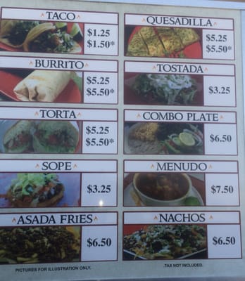 Menu photo 7 Tacos El Toro Bakersfield, CA